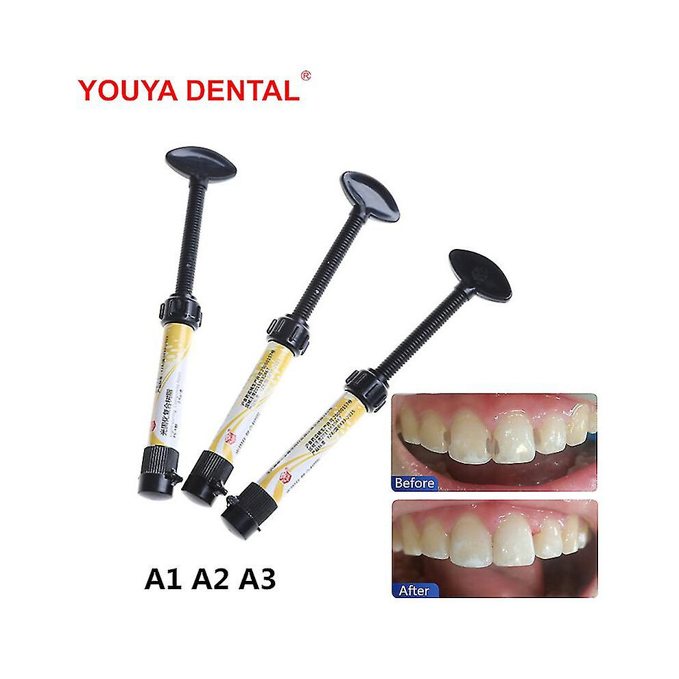 Light (3Pcs A2) Hot 2.5G Dental Composite Resin Filling Materials Dentistry Denfil Syringe Universal Curing Composite Resin A1 A2 A3 Shade