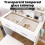 LED Dressing Table Set w/ Stool Drawers Shelves Hair Dryer Rack Socket 10