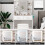 LED Dressing Table Set w/ Stool Drawers Shelves Hair Dryer Rack Socket 13