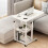Living And Home White Mobile Over Bed Chair Table Height Adjustable Laptop Serving Tray Stand 2