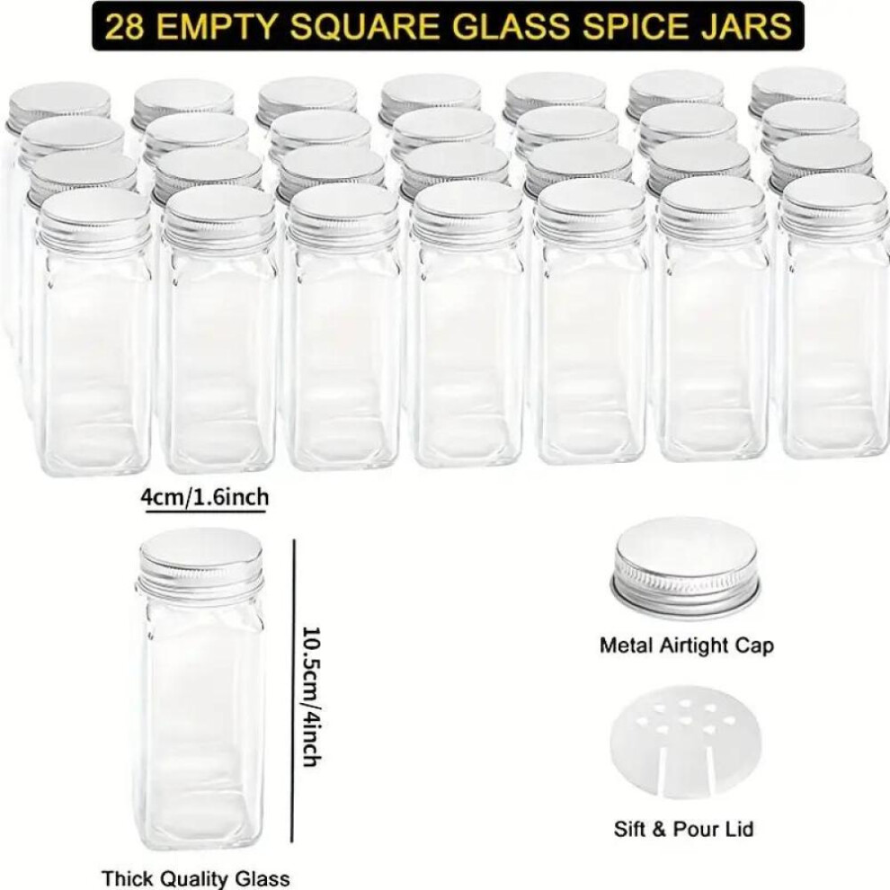 1 Set, Spice Rack Organizer, Spice Rack For Cabinet, 4-tier Spice Organizer With 28 Empty Spice Jars And 432 Spice Labels