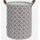 Large Grey Retro Washing Laundry Basket (Leather Handles) 1