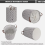 Large Grey Retro Washing Laundry Basket (Leather Handles) 5
