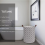 Large Grey Retro Washing Laundry Basket (Leather Handles) 6