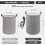 Large Grey Retro Washing Laundry Basket (Leather Handles) 7