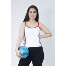 (XXL, Plain Side Stripe NR) England Euro World Cup Girls Stretch Camisole