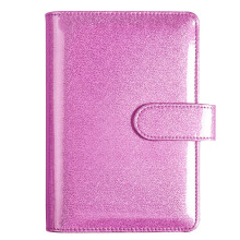 (Pink) Cute Shiny Agenda Planner Binder Cover With Magnetic Buckle Closure Hard Cover