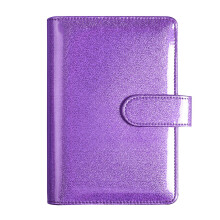 (Purple) Cute Shiny Agenda Planner Binder Cover With Magnetic Buckle Closure Hard Cover