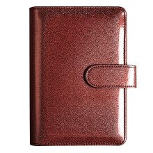 (Brown) Cute Shiny Agenda Planner Binder Cover With Magnetic Buckle Closure Hard Cover