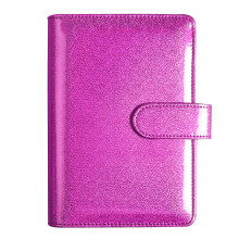(Rose Red) Cute Shiny Agenda Planner Binder Cover With Magnetic Buckle Closure Hard Cover