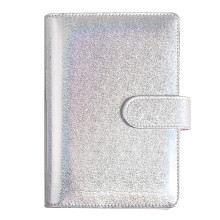 (Silver) Cute Shiny Agenda Planner Binder Cover With Magnetic Buckle Closure Hard Cover