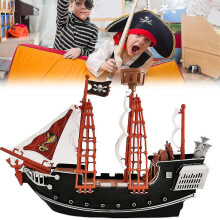 Childrens Kids Pirate Ship Pretend Toy Home Decoration Ornaments Safety Durable Pirate Ship Model For Kids