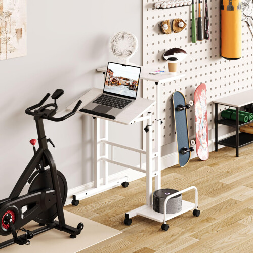 Dripex (No Power Outlets, White) Sit-Stand Workstation Height Adjustable Desk 2