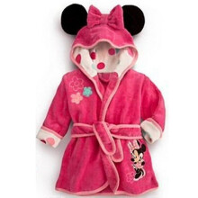(Rose Red, 5-6 Years) Kids Baby Hooded Fleece Bathrobe Dressing Gown Winter Warmer Pyjamas Sleepwear Bath Robe Pajamas
