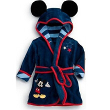 (Navy Blue, 2-3 Years) Kids Baby Hooded Fleece Bathrobe Dressing Gown Winter Warmer Pyjamas Sleepwear Bath Robe Pajamas