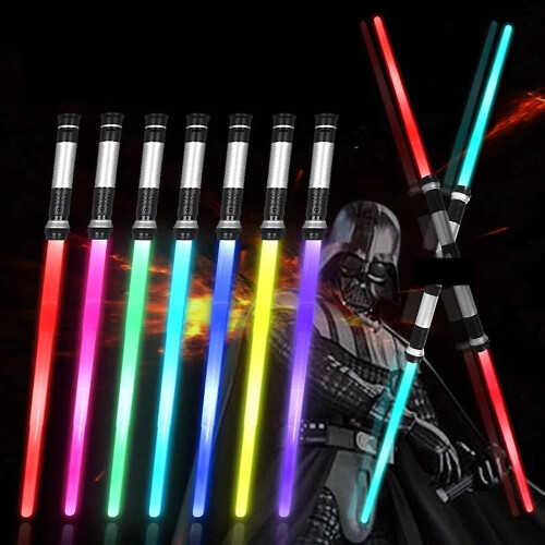 2pcs Expandable Double Bladed Dual Light Sword For Kids