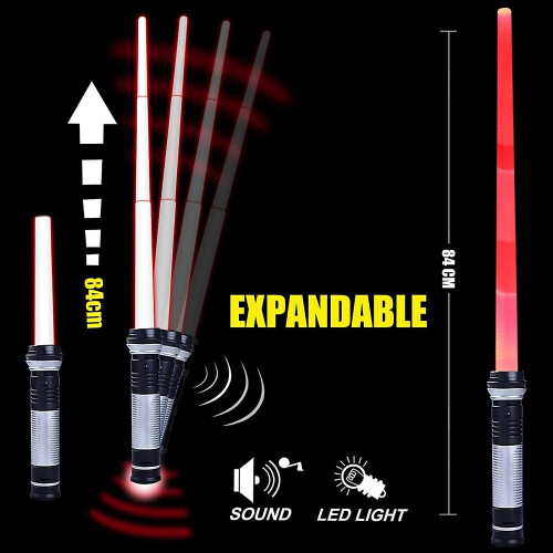 2pcs Expandable Double Bladed Dual Light Sword For Kids 2