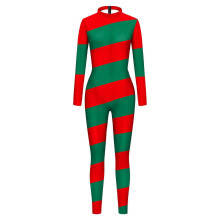 (XL, B2) Colorful cosplay and candy cane tights red striped cosplay costume Christmas outfit festive tights couple costume
