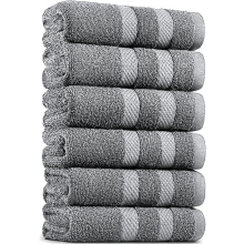 (Charcoal Grey) 6x Jumbo Bath Sheet 100% Pure Cotton Big Bath Towels Large Bathroom Towel Set