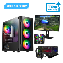 Gaming PC Bundle Core i5 16GB RAM 1TB& 128GB SSD 4GB GT730 22'' +Speakers