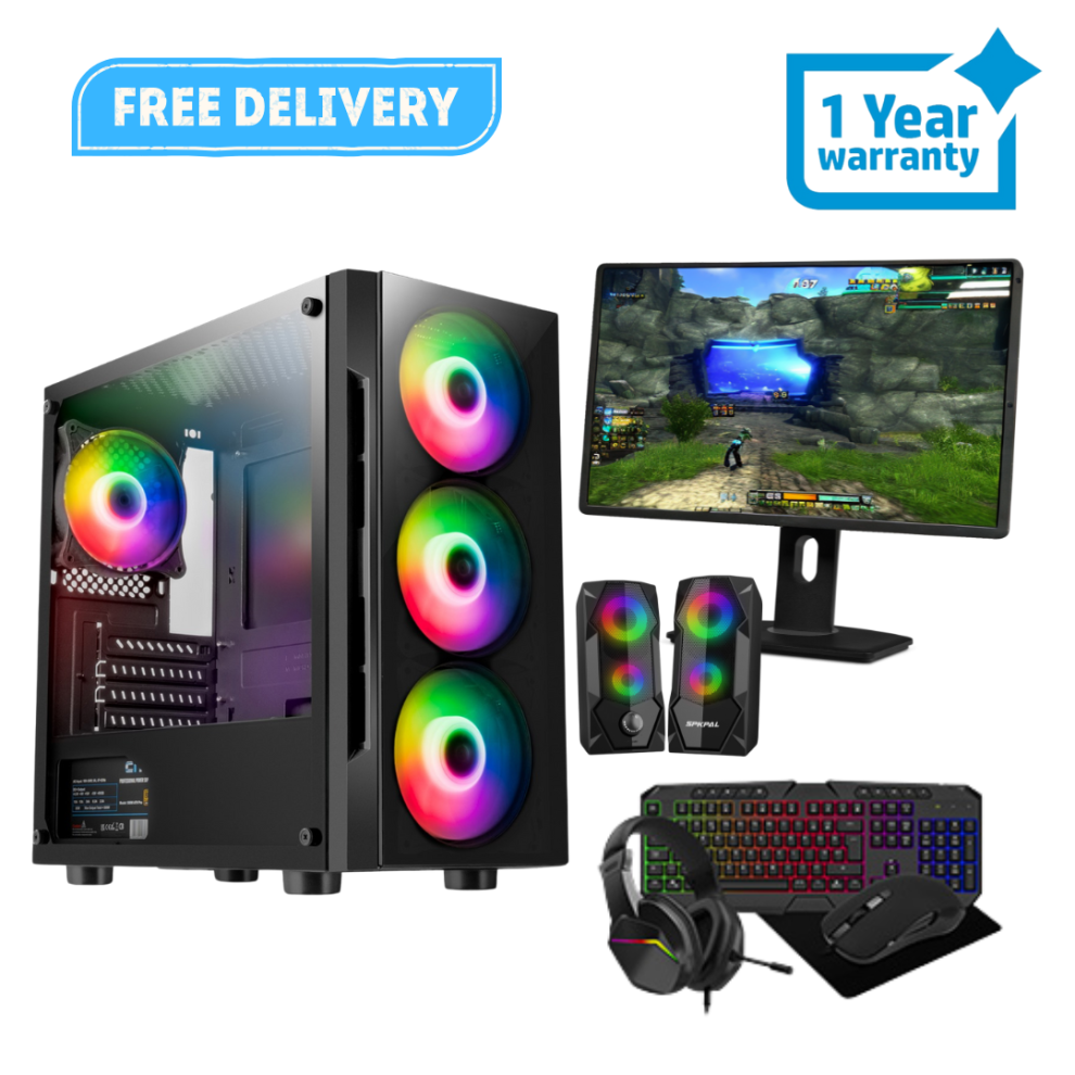 Gaming PC Bundle Core i5 16GB RAM 1TB& 128GB SSD 4GB GT730 22''-image-OPC-PFKC2QR-NEW