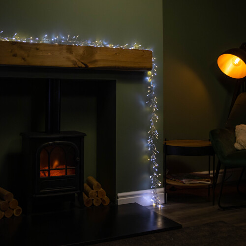 12.4m 960 LED ClusterBrights Lights with Timer in Warm & Cool White Clear Cable 2