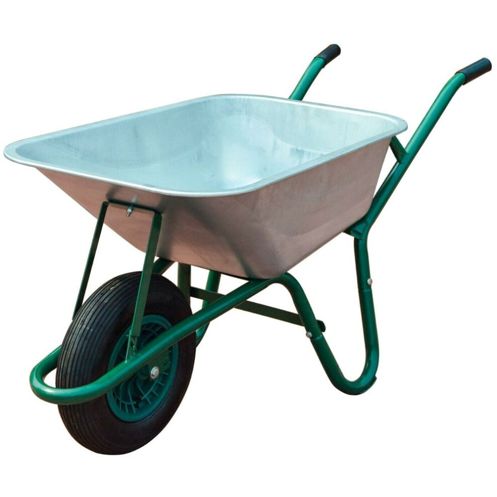 Dbl Max Wheelbarrow 85 Litre Galvanised Tub Pneumatic Tyre