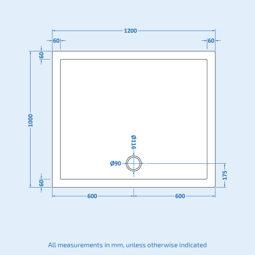 NES Home Nes Home Rectangular 1200mm x 1000mm White Shower Tray 2