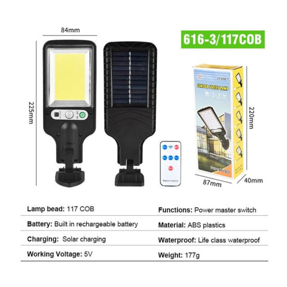 (117 COB) 15000lm Solar Street Light Motion Sensor Led Solar Flood Lights Dusk To Dawn Outdoor Ip66 Waterproof Led Security Lamp For Yard