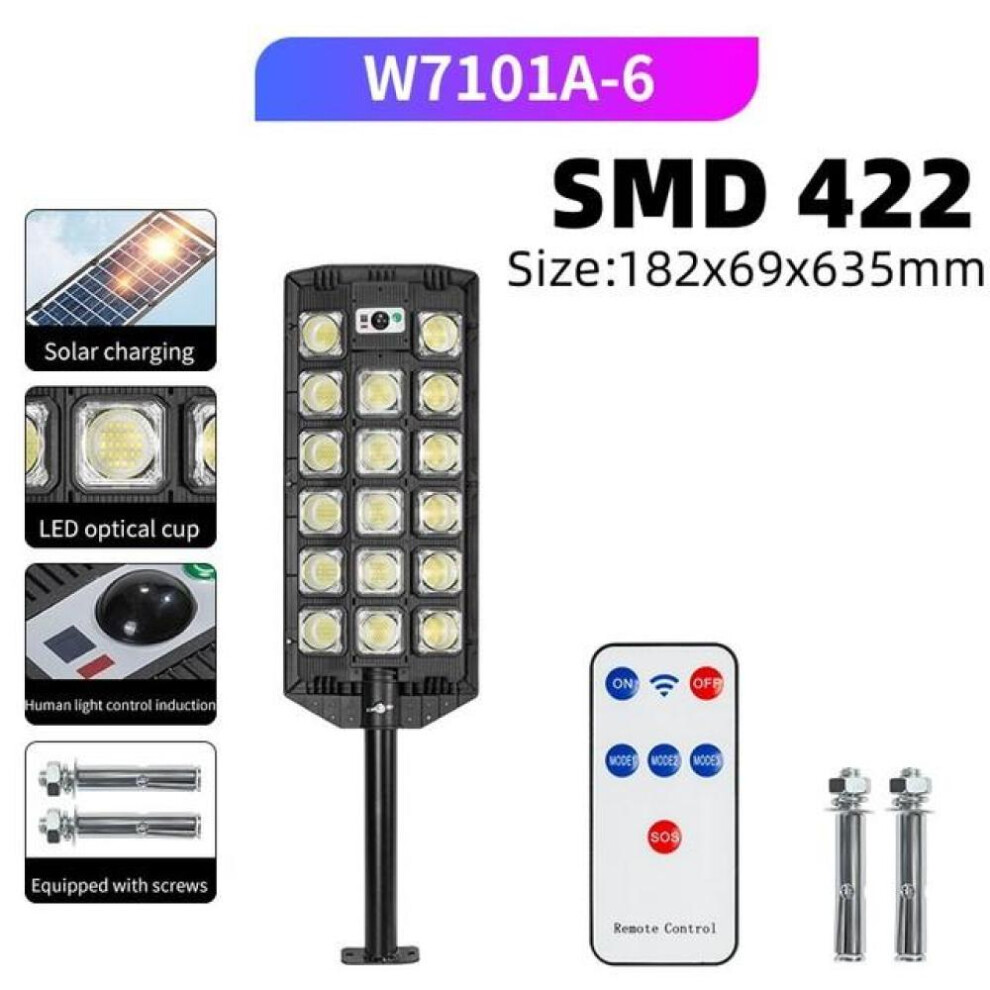 (W7101A-6) 15000lm Solar Street Light Motion Sensor Led Solar Flood Lights Dusk To Dawn Outdoor Ip66 Waterproof Led Security Lamp For Yard