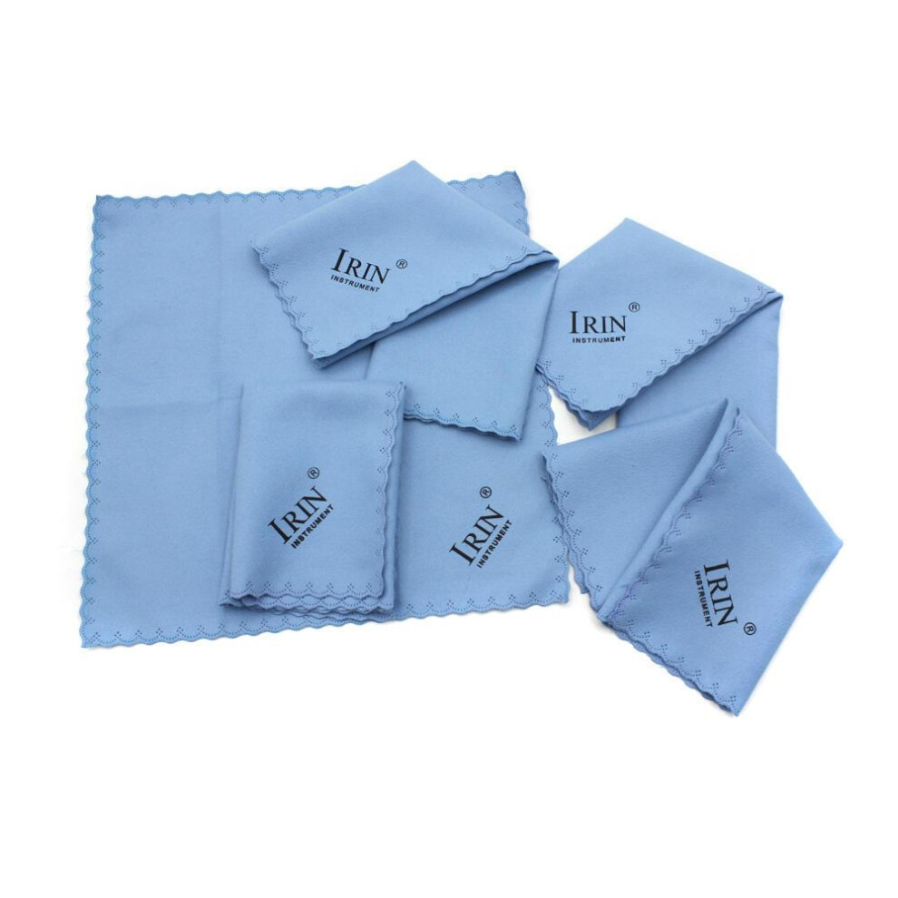 (blue, 5-Pack) 5pcs Microfiber Cleaning Polishing Polish Cloth For Musical Instrument Guitar Violin Piano Trumpet