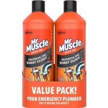 Mr Muscle Kitchen + Bathroom Drain Gel, 2 x 1L