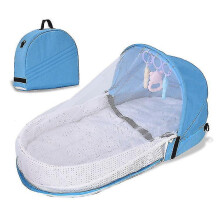 (Blue) Portable Travel Nest Multi-function Bed Crib_y High Quality