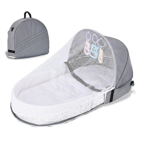 (Grey) Portable Travel   Nest Multi-function   Bed Crib_y High Quality