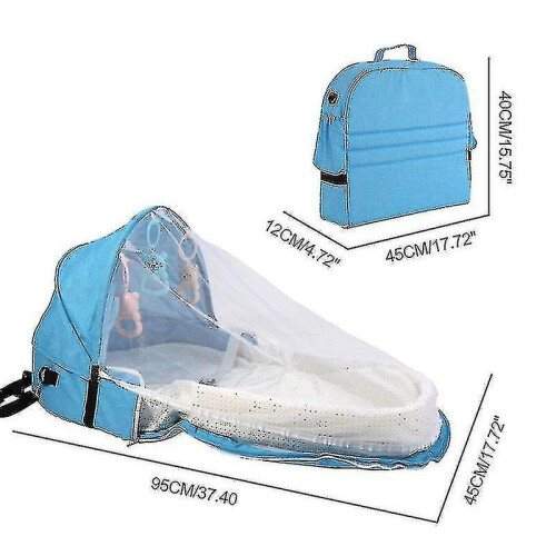 (Blue) Portable Travel   Nest Multi-function   Bed Crib_y High Quality 1