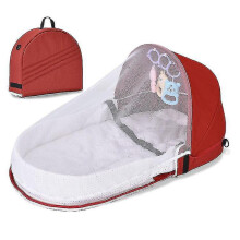 (Red) Portable Travel Nest Multi-function Bed Crib_y High Quality