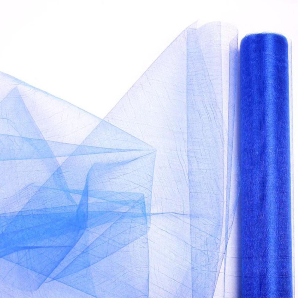 (blue, 100m) 50cmx100m Roll Tulle Sheer Crystal Organza Roll Fabric White For Party Wedding Decoration Events Photocall Backdrop Props Stage Decor