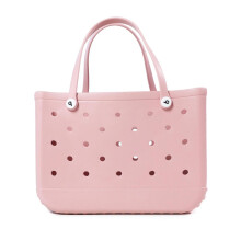 (pink, 38*32*13cm) X-Large Rubber Beach Bag For Men & Women Large Capacity Travel Bag Beach Tote Bag For The Beach Boat Pool