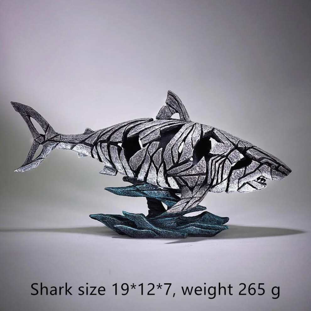 (Shark) New Trends Contemporary Nordic Style Animal Sculpture Home Decoration Lion Tiger Bust Of Edge Scenes Room Decor&wall