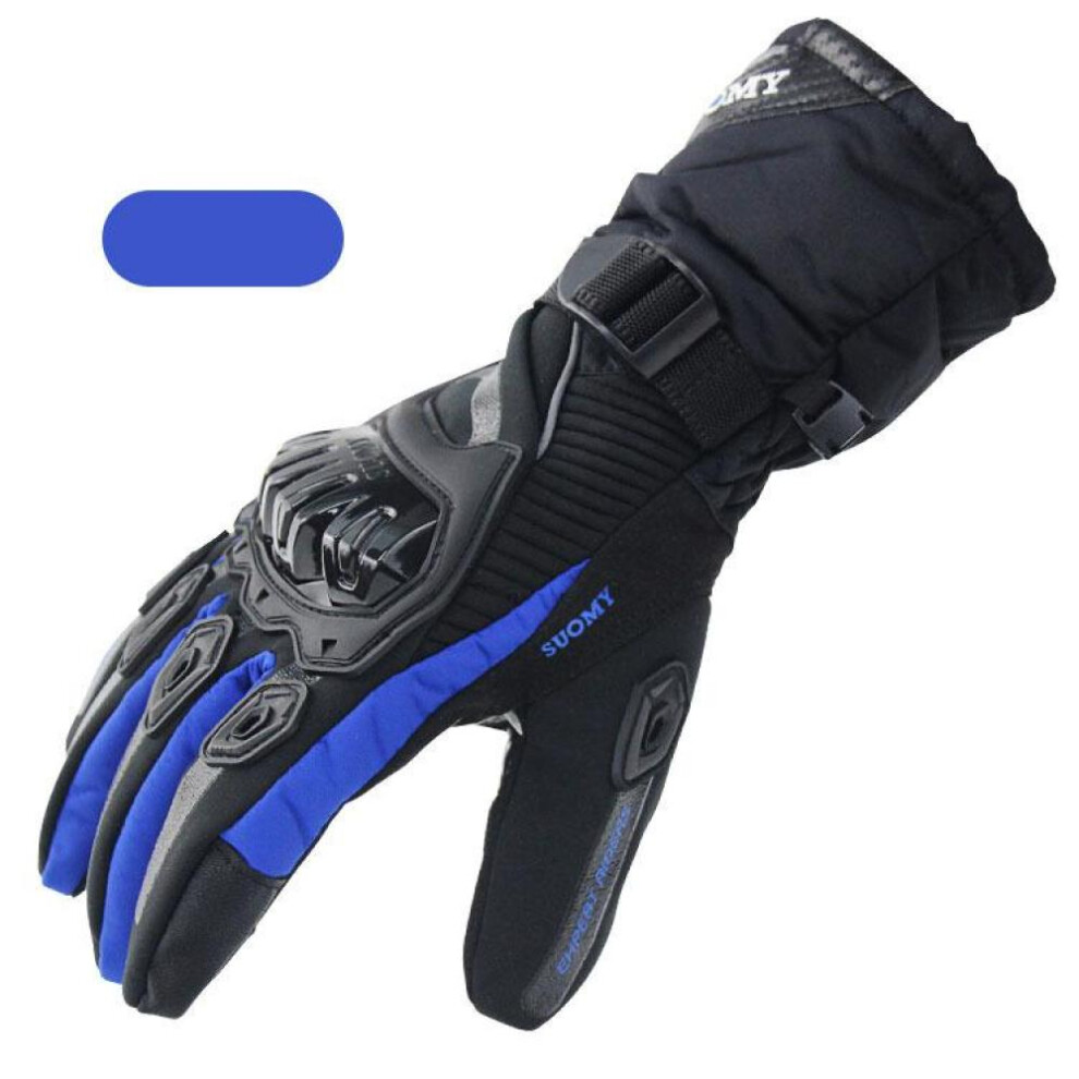 (blue, XXL) Motorcycle Gloves Windproof Waterproof Guantes Moto Men Motorbike Riding Gloves Touch Screen Moto Motocross Gloves Winter