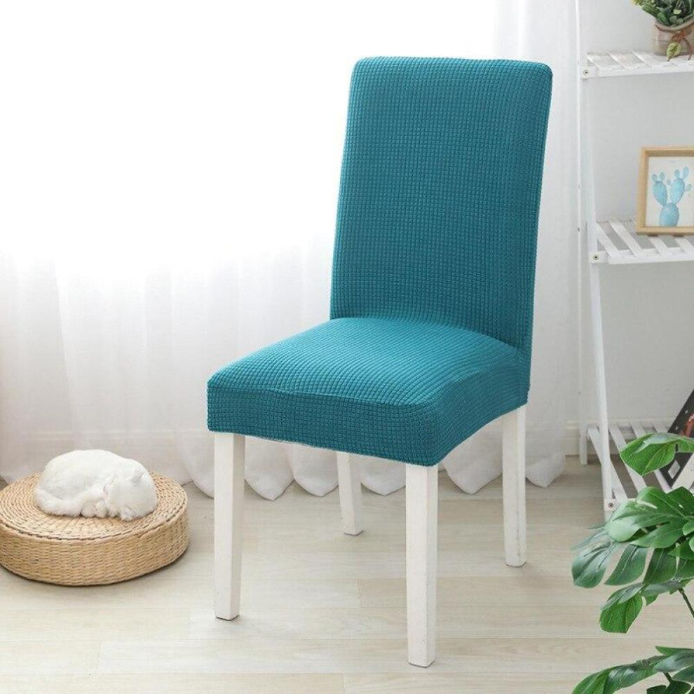 (blue, 1 piece) Jacquard Dining Chair Cover Spandex Elastic Stretch Long Back Chair Slipcover Case for Chairs Kitchen Hotel Wedding Banquet