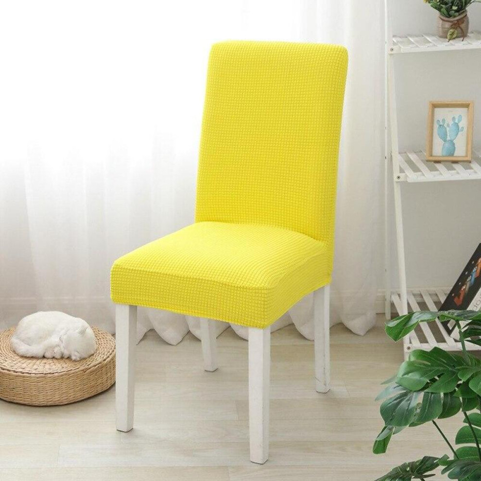 (yellow, 1 piece) Jacquard Dining Chair Cover Spandex Elastic Stretch Long Back Chair Slipcover Case For Chairs Kitchen Hotel Wedding Banquet