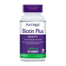 Natrol Biotin Plus Beauty,5,000 mcg ,60 Tabs (Pack of 1)