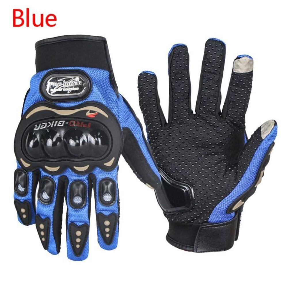 (blue, M) 1 Pair Gloves Cycling Gloves Full Finger Touch Screen Mountain Road Bike Glove Bicycle Motorcycle Gloves Accessories