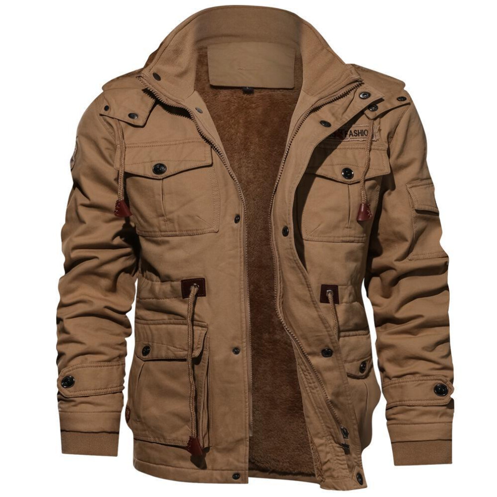 (khaki, 3XL) High Quality Men&apos;s Jacket Military Tactical Jacket Breathable Lightweight Jacket Trench Coat