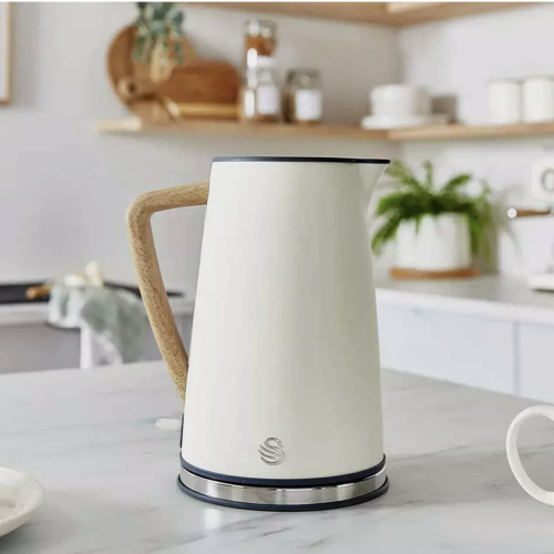 Swan Swan Nordic Kettle, 2 Slice Toaster, Bread Bin & Canisters Set (White) 1