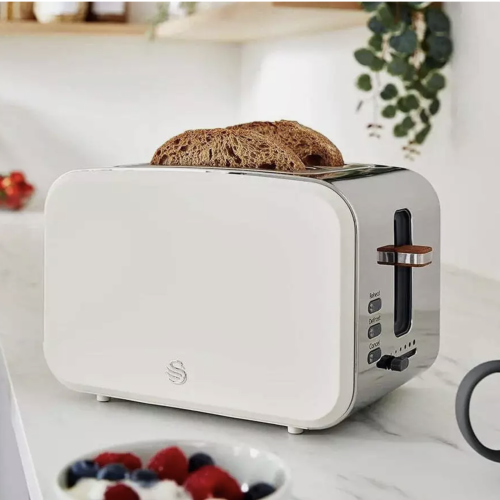 Swan Swan Nordic Kettle, 2 Slice Toaster, Bread Bin & Canisters Set (White) 2