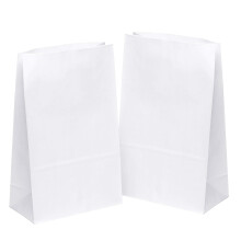 50 Pcs Kraft Paper Bag 11x5.9x3.5 Inches, White Paper Bags Food Grade Diy Kraft Paperbags For Party