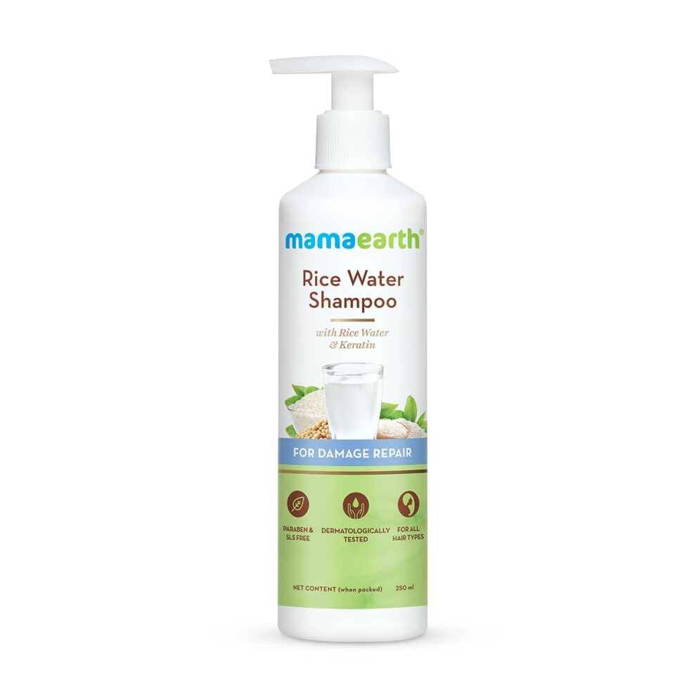 Mamaearth Rice Water Shampoo With Rice Water & Keratin, 250Ml