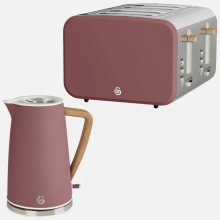 Swan Nordic Kettle & 4 Slice Toaster Kitchen Set (Fuchsia Rose)